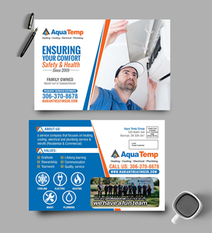 Postcard Design by chandrayaan.creative for AquaTemp | Design: #29008080