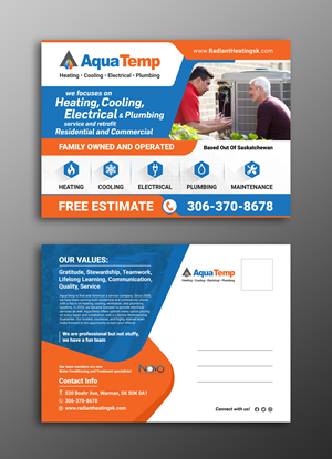 Postcard Design by ecorokerz for AquaTemp | Design: #29006793