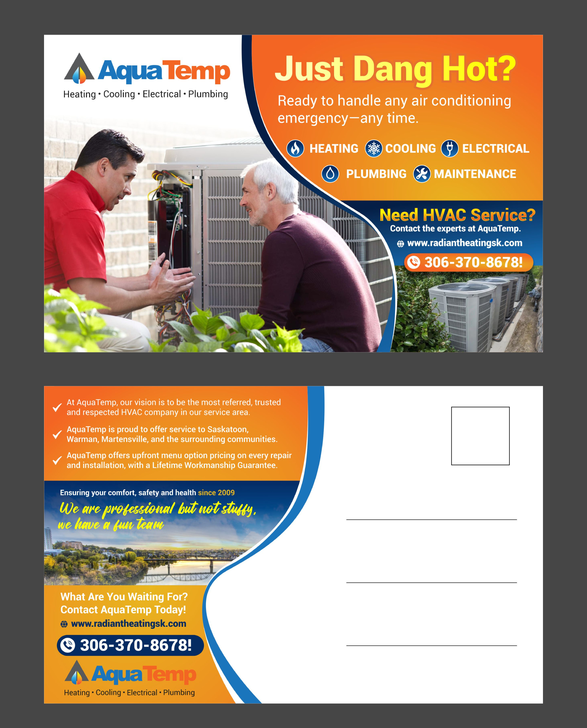 Postcard Design by ecorokerz for AquaTemp | Design #29007152