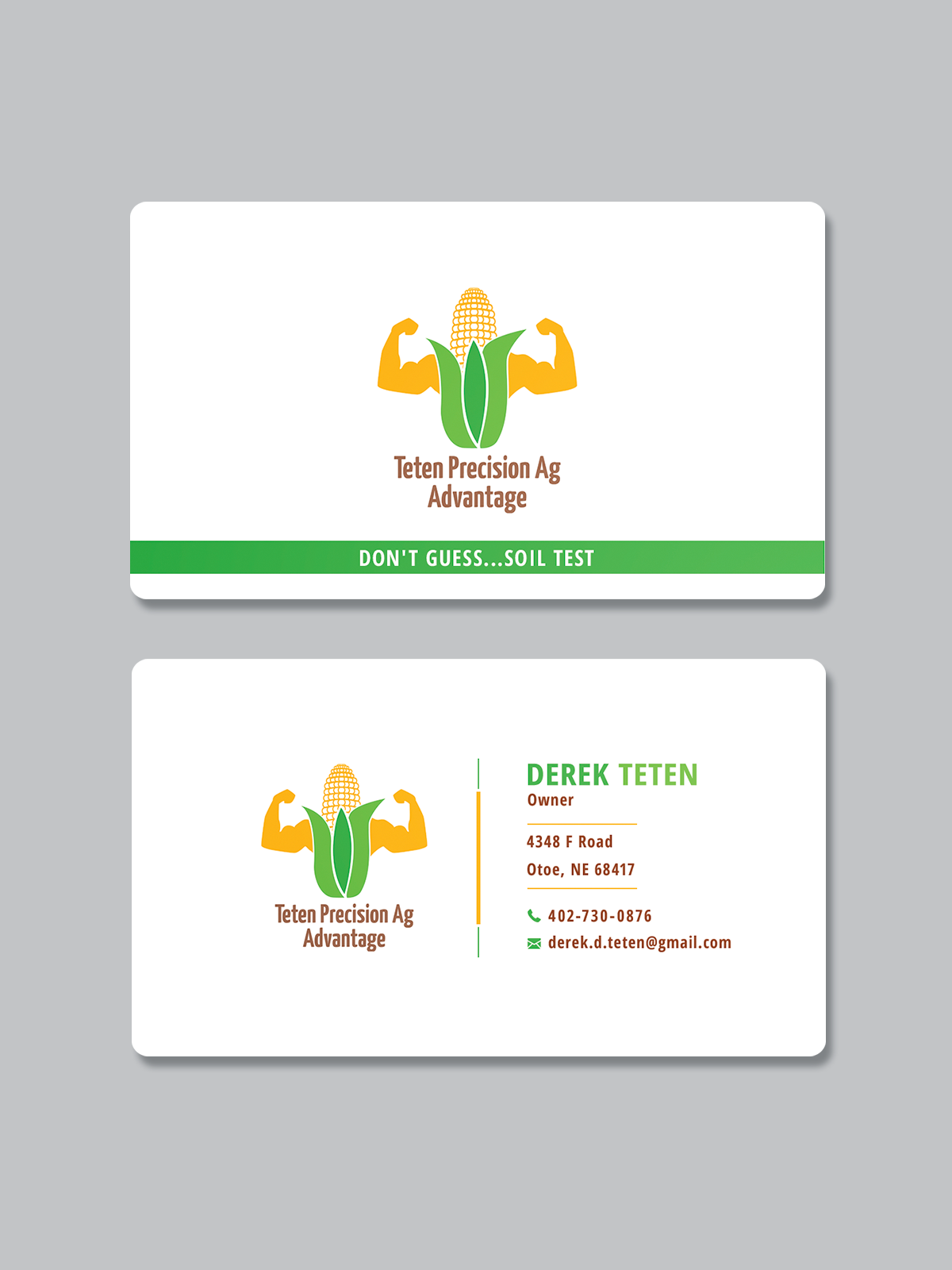 Business Card Design by Creative Moon Design for Teten Precision Ag Advantage | Design #29016970