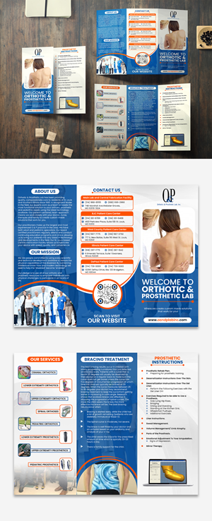 Company brochure for Orthotic & Prosthetic Lab, Inc.  | Diseño de Flyer por debdesign