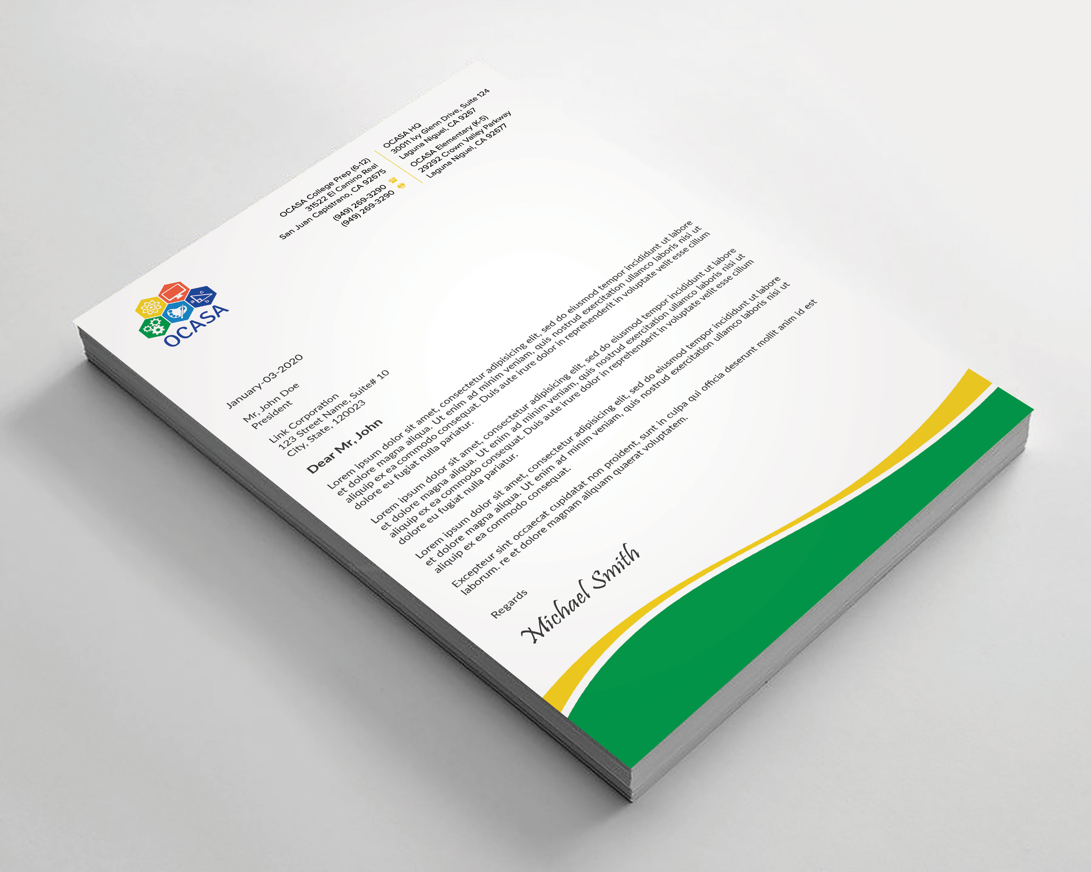 Stationery Design by sadikul islam for Orange County Academy of Sciences and Arts | Design #29052665