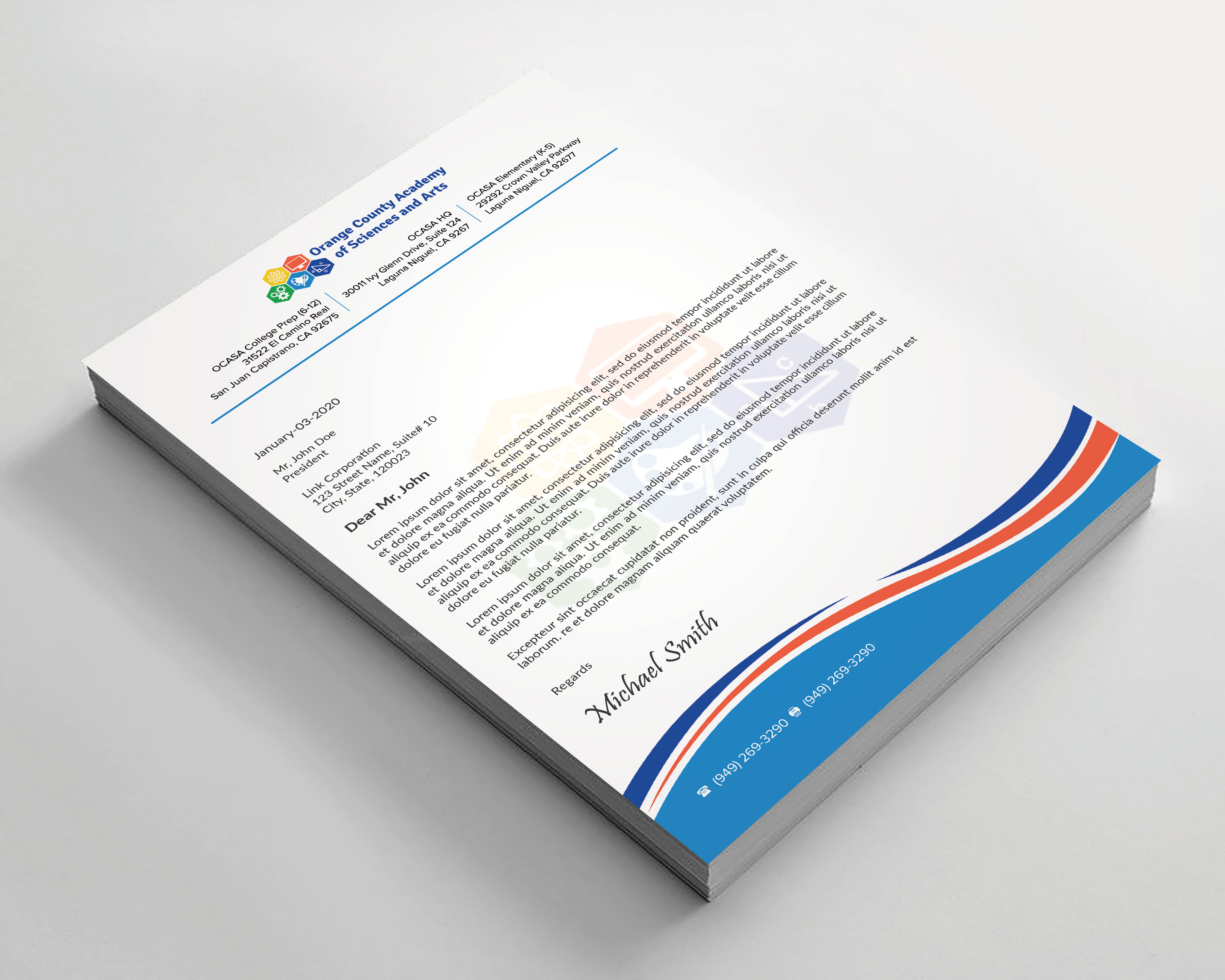 Stationery Design by sadikul islam for Orange County Academy of Sciences and Arts | Design #29052891
