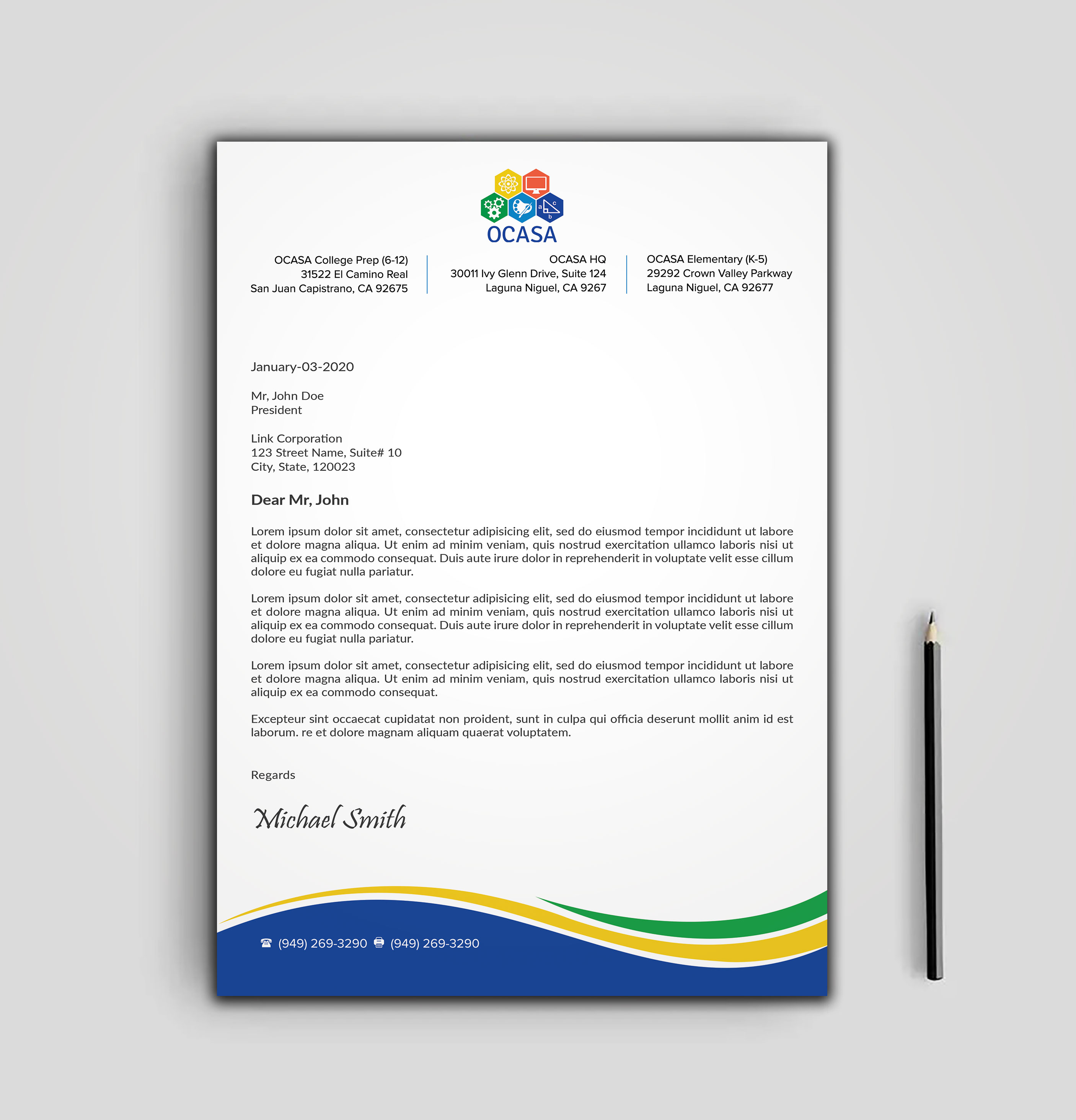 Stationery Design by sadikul islam for Orange County Academy of Sciences and Arts | Design #29053105