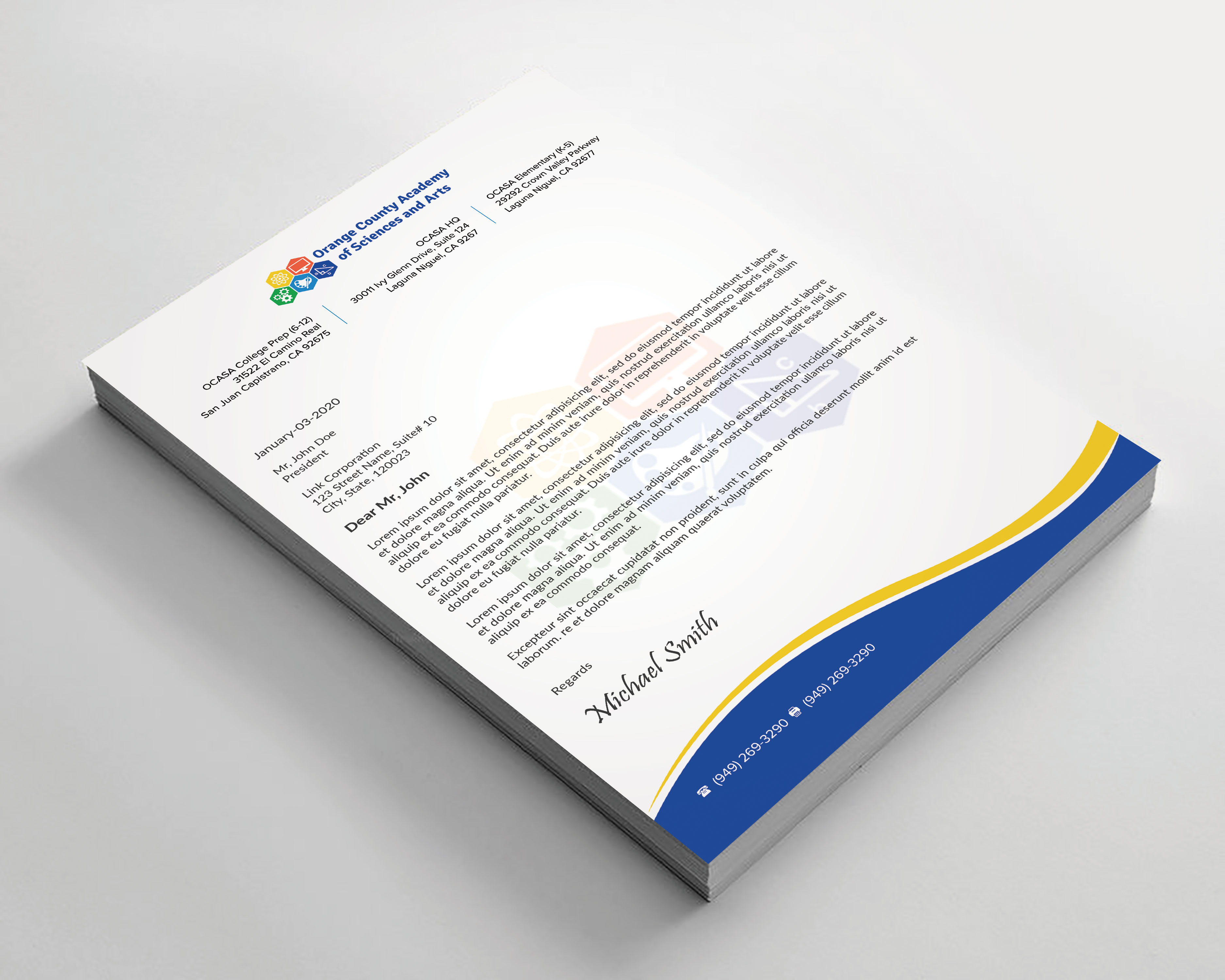 Stationery Design by sadikul islam for Orange County Academy of Sciences and Arts | Design #29053121