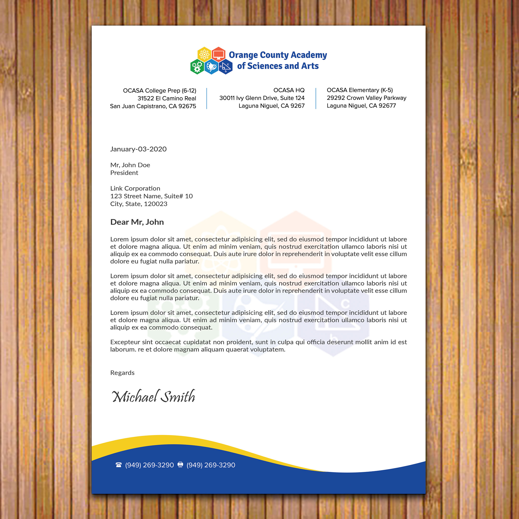 Stationery Design by sadikul islam for Orange County Academy of Sciences and Arts | Design #29053129