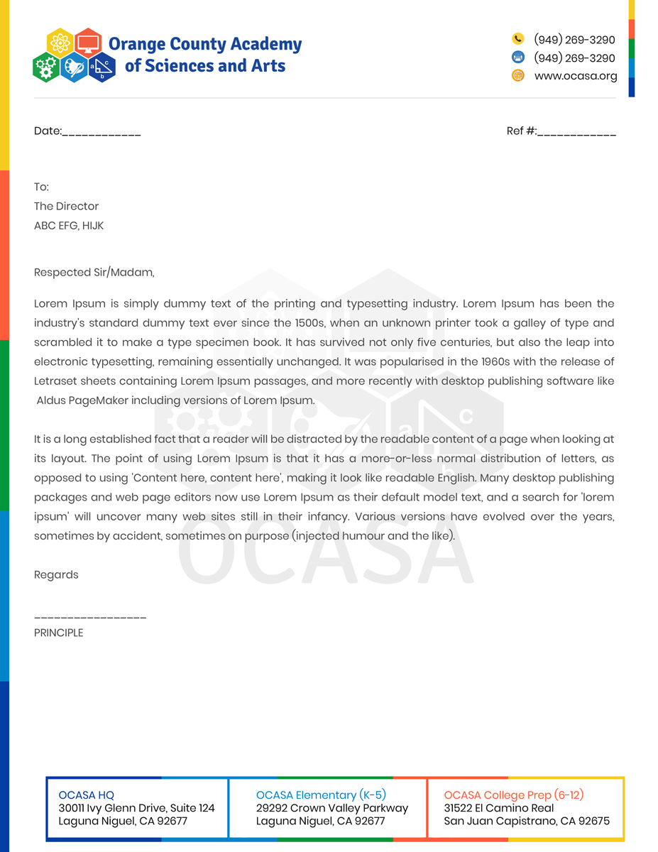 Stationery Design by Kreative Ideaz for Orange County Academy of Sciences and Arts | Design #29042509