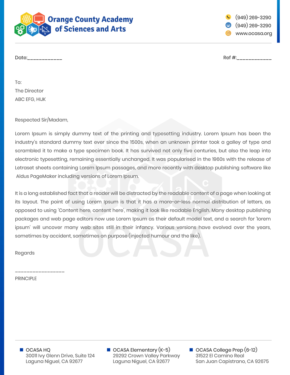 Stationery Design by Kreative Ideaz for Orange County Academy of Sciences and Arts | Design #29042533