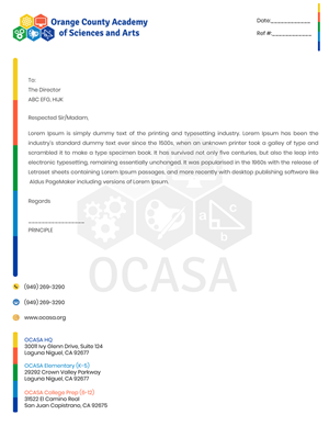 Stationery Design by Kreative Ideaz for Orange County Academy of Sciences and Arts | Design: #29047044