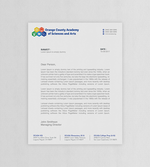 Stationery Design by WebixBD for Orange County Academy of Sciences and Arts | Design #29047081