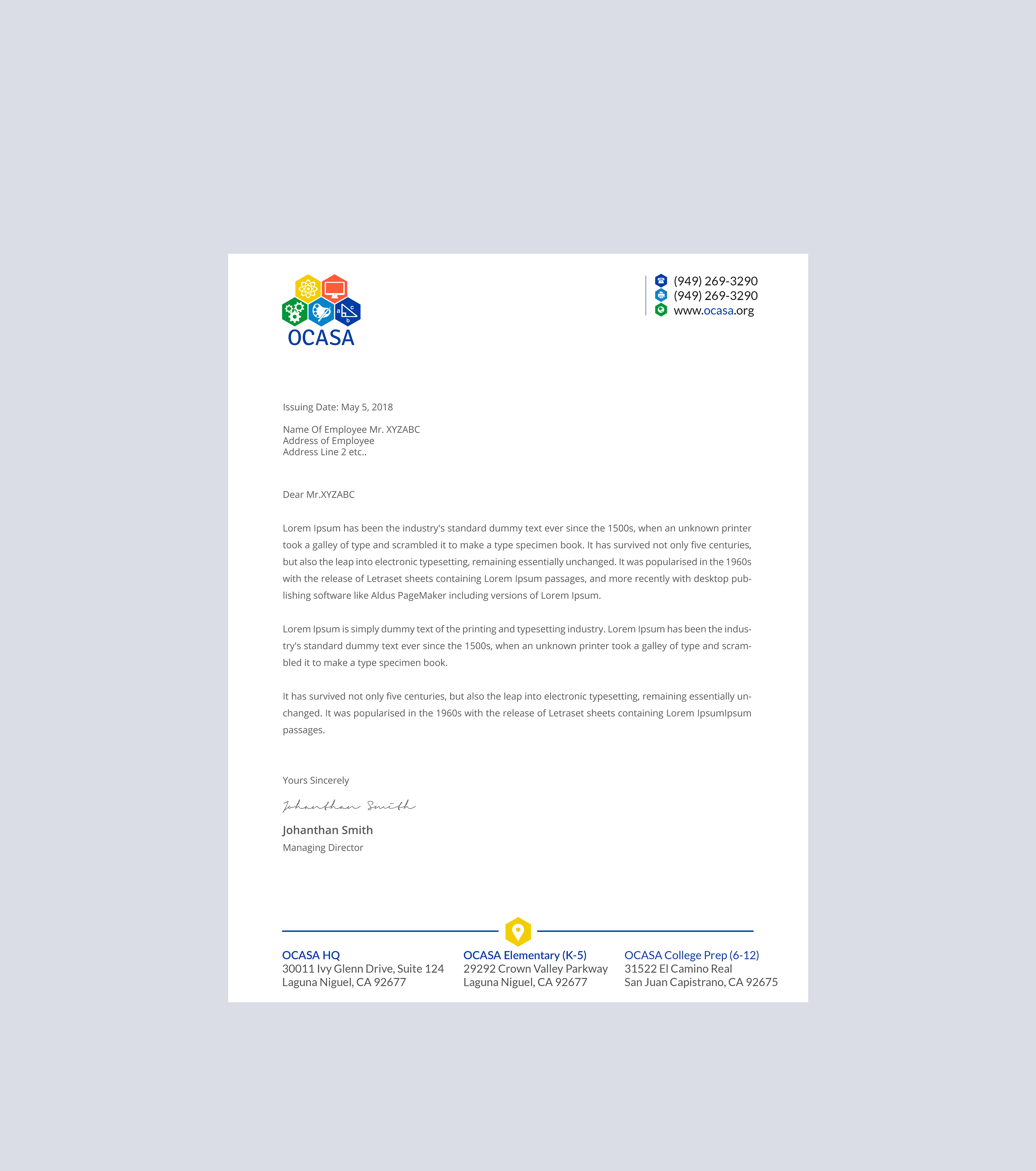 Stationery Design by Creations Box 2015 for Orange County Academy of Sciences and Arts | Design #29052817