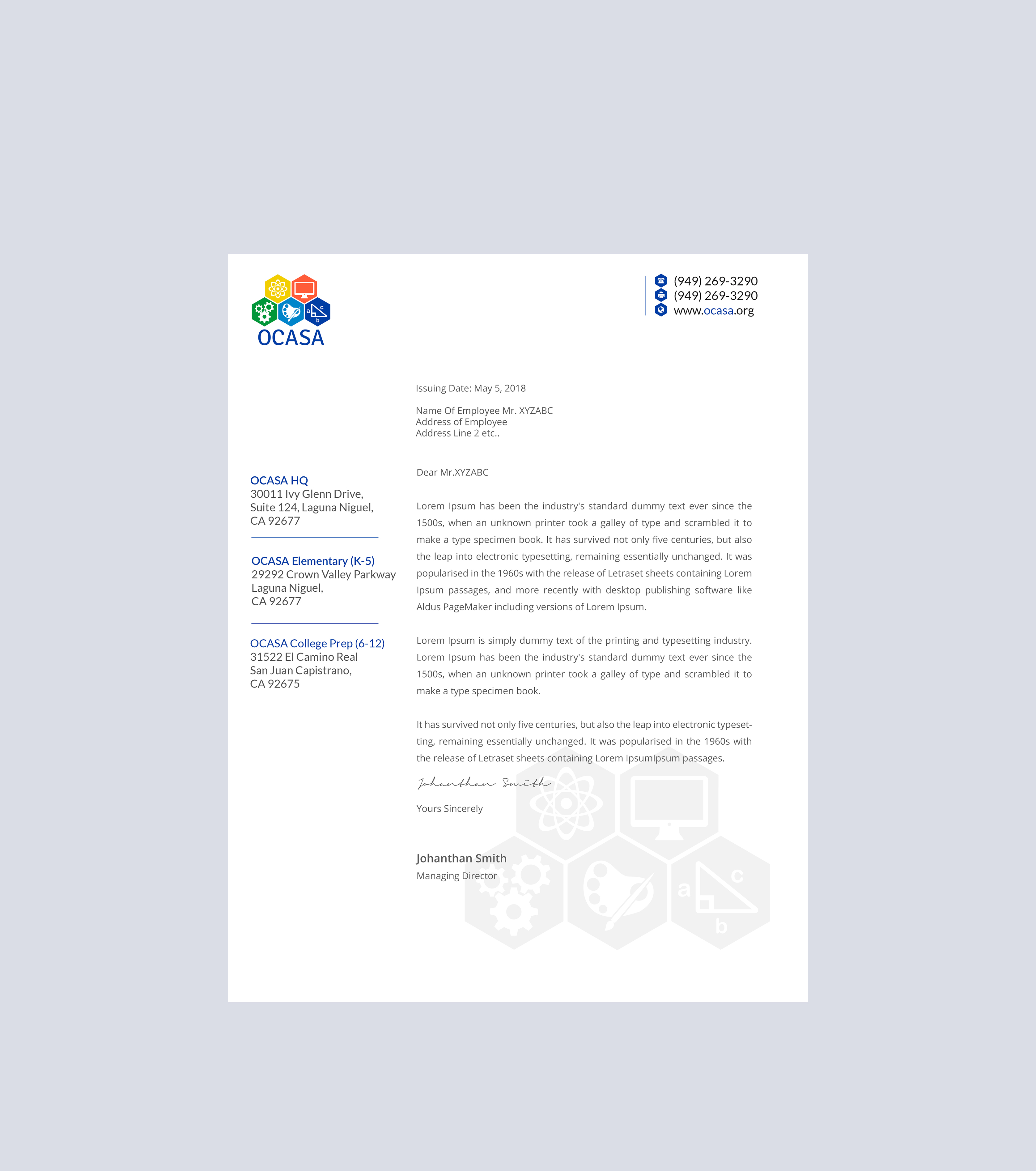 Design de Papeterie par Creations Box 2015 pour Orange County Academy of Sciences and Arts | Design #29052820