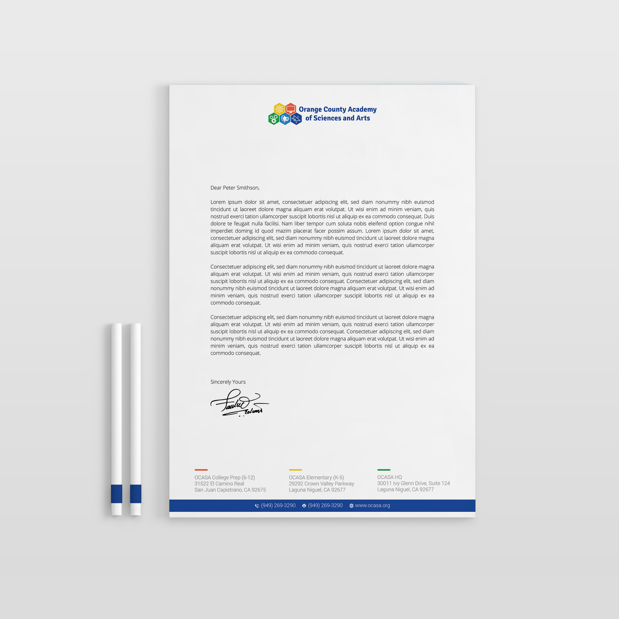 Stationery Design by OxonoArt for Orange County Academy of Sciences and Arts | Design #29071513