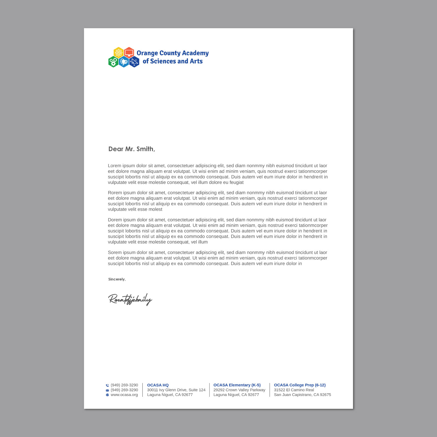 Stationery Design by LAXMI DESIGNHUB for Orange County Academy of Sciences and Arts | Design #29043329