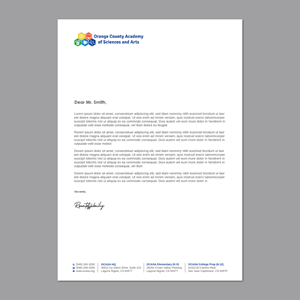 Stationery Design by Pictorial for Orange County Academy of Sciences and Arts | Design #29043329