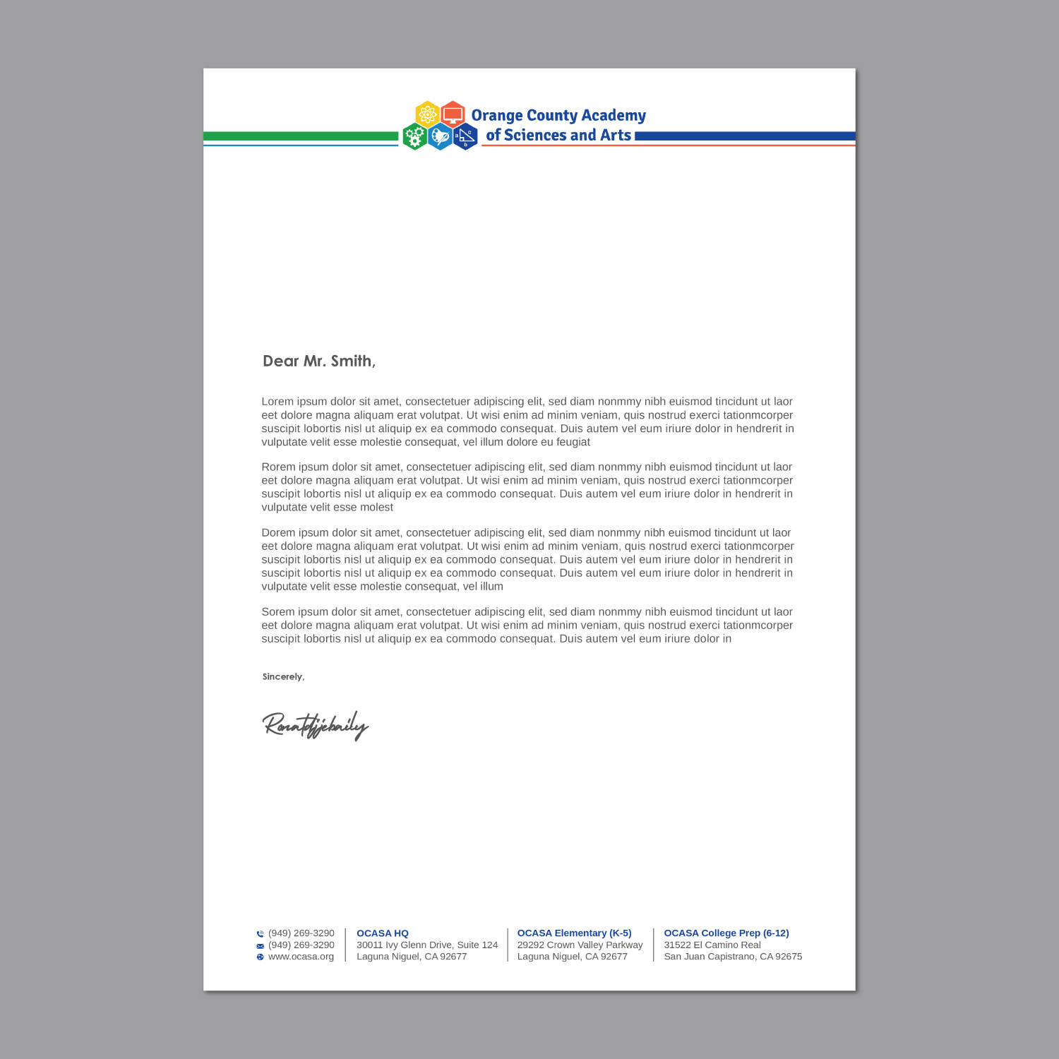 Diseño de Papelería por LAXMI DESIGNHUB para Orange County Academy of Sciences and Arts | Diseño #29043332