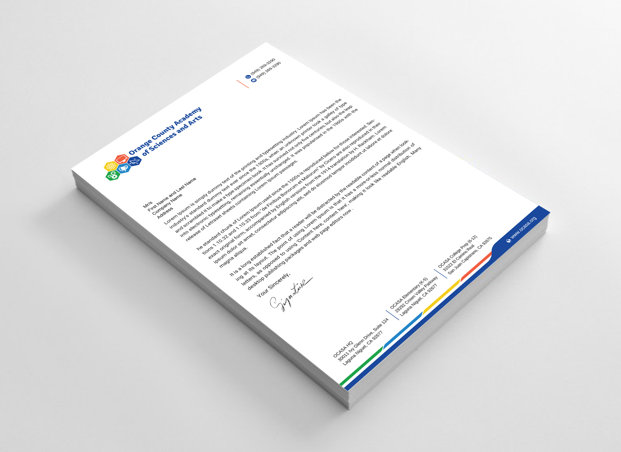 Diseño de Papelería por Uttom 2 para Orange County Academy of Sciences and Arts | Diseño: #29041294