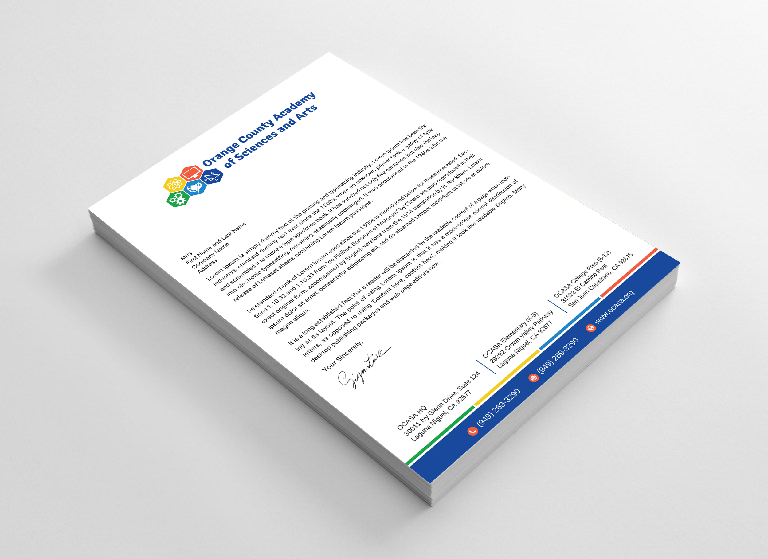 Design de Papeterie par Uttom 2 pour Orange County Academy of Sciences and Arts | Design #29041298