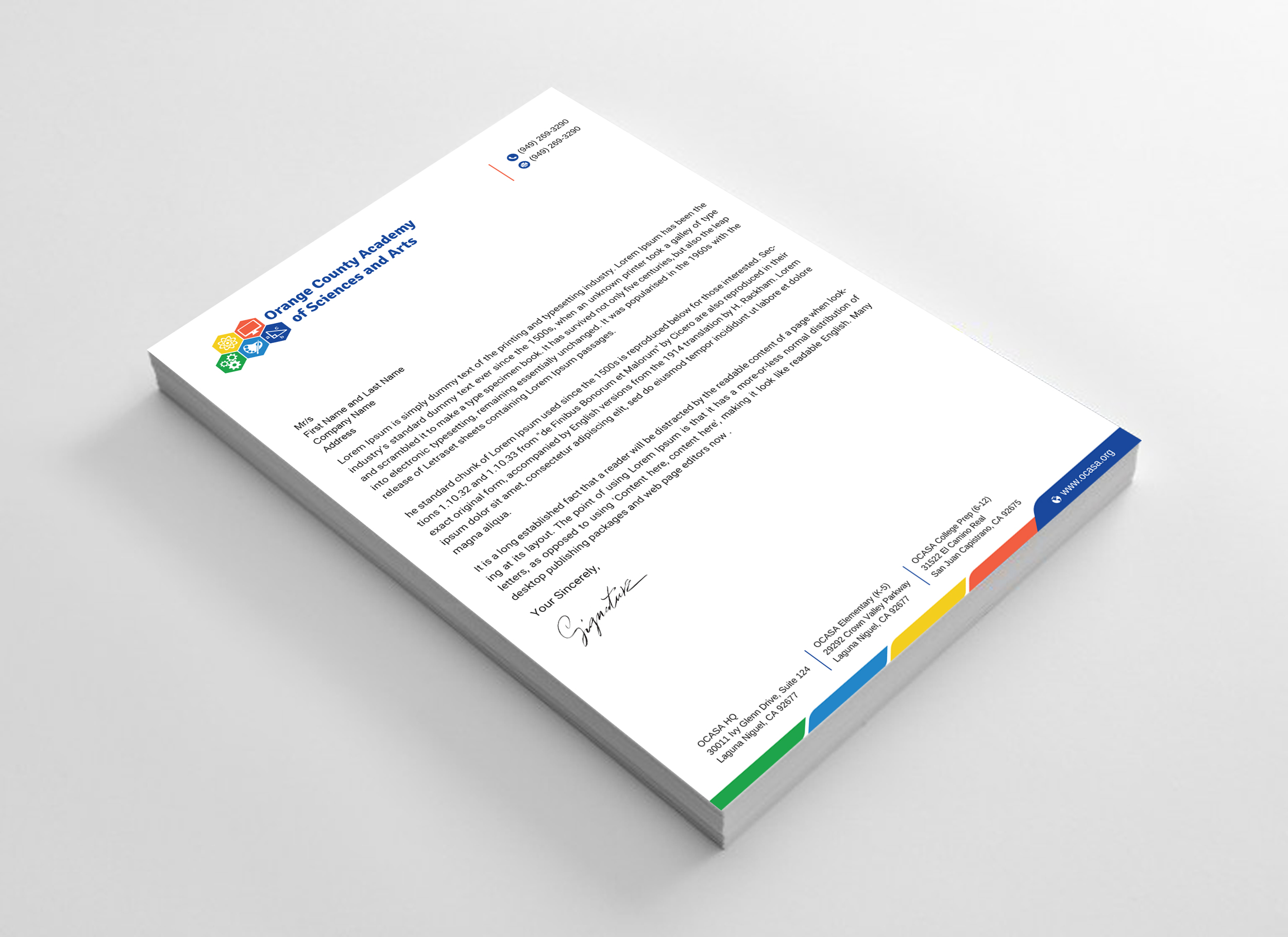 Design de Papeterie par Uttom 2 pour Orange County Academy of Sciences and Arts | Design #29047171