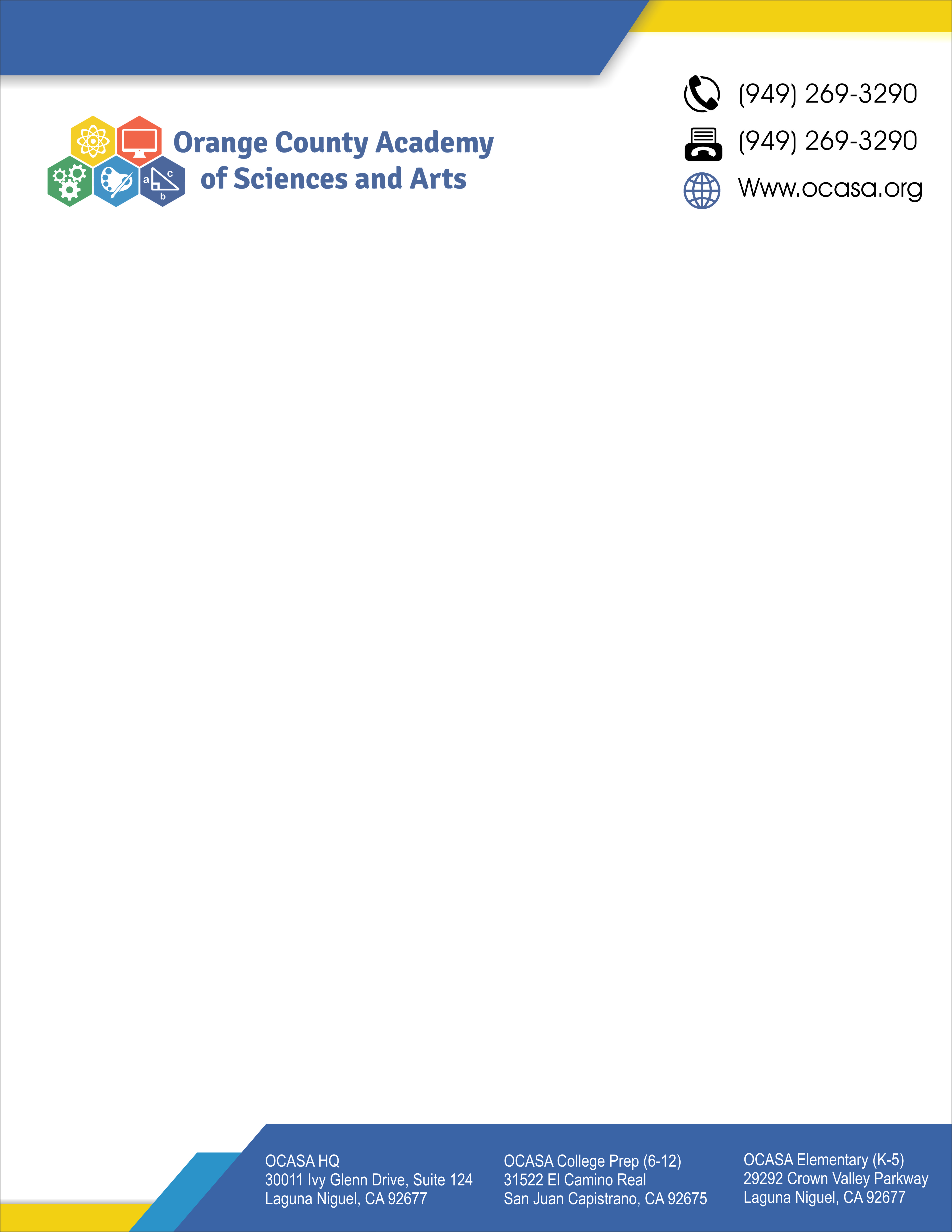 Diseño de Papelería por kapil230287 para Orange County Academy of Sciences and Arts | Diseño #29065372