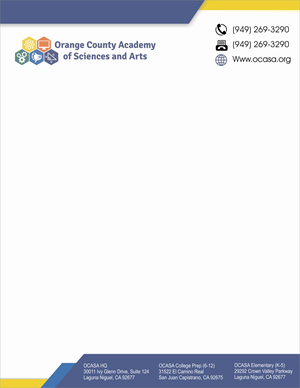 Diseño de Papelería por kapil230287 para Orange County Academy of Sciences and Arts | Diseño: #29065372