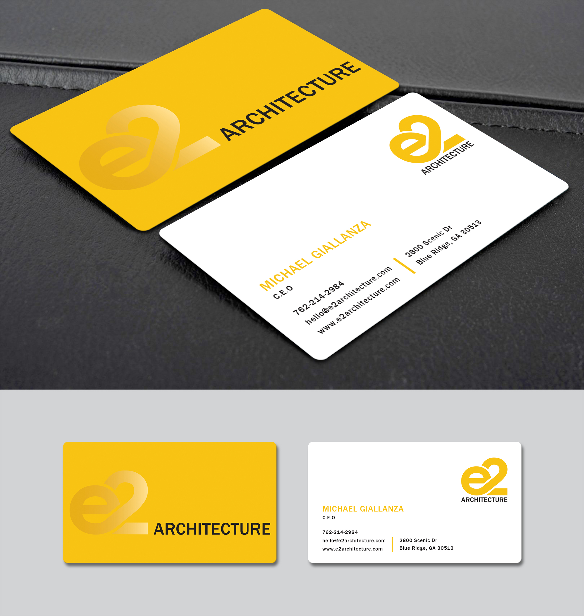 Business Card Design by Creative Moon Design for E2 Architecture | Design #29039609