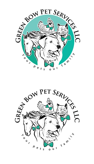 Diseño de Logo por LogoPoko para Green Bow Pet Services LLC  | Diseño #29041445