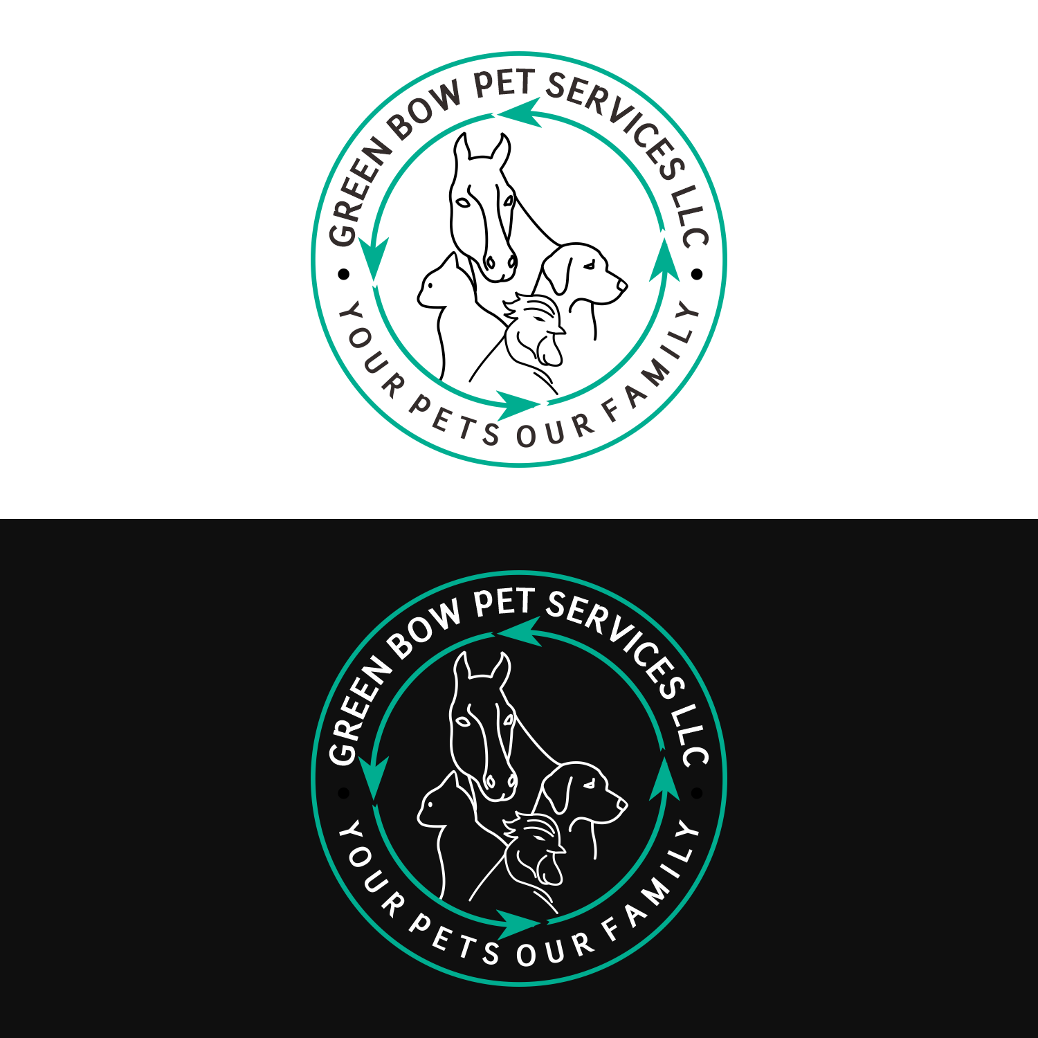 Logo Design by ikiono for Green Bow Pet Services LLC  | Design #29063104
