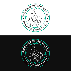 Green Bow Pet Services LLC;  Your pets our family | Logo Design by ikiono