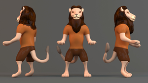 Kick fear in the butt 3D lion character | 3D Design by rpgraphics888