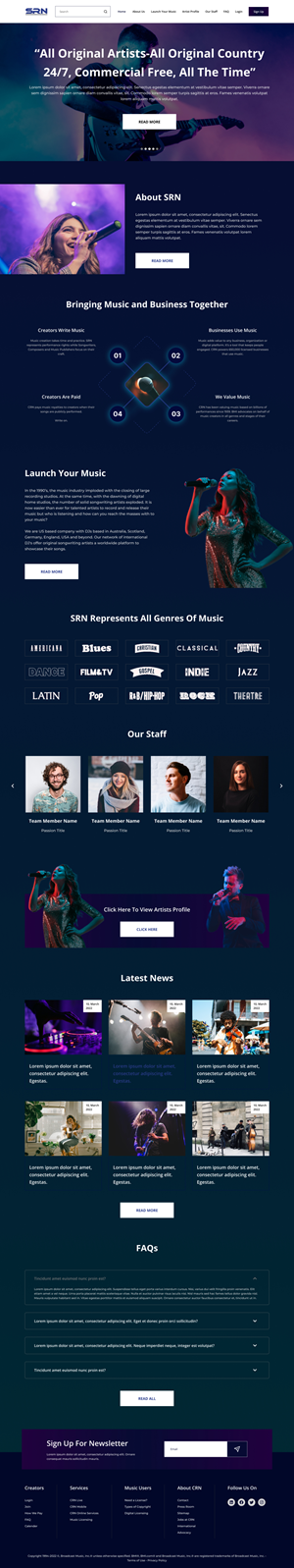 Singer/Songwriter Artist Promotion Website | Diseño Web por SidraSultana
