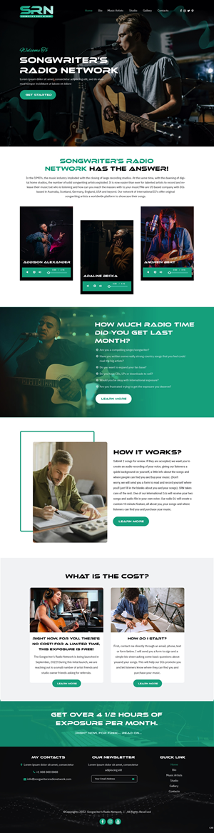 Singer/Songwriter Artist Promotion Website | Diseño Web por pb