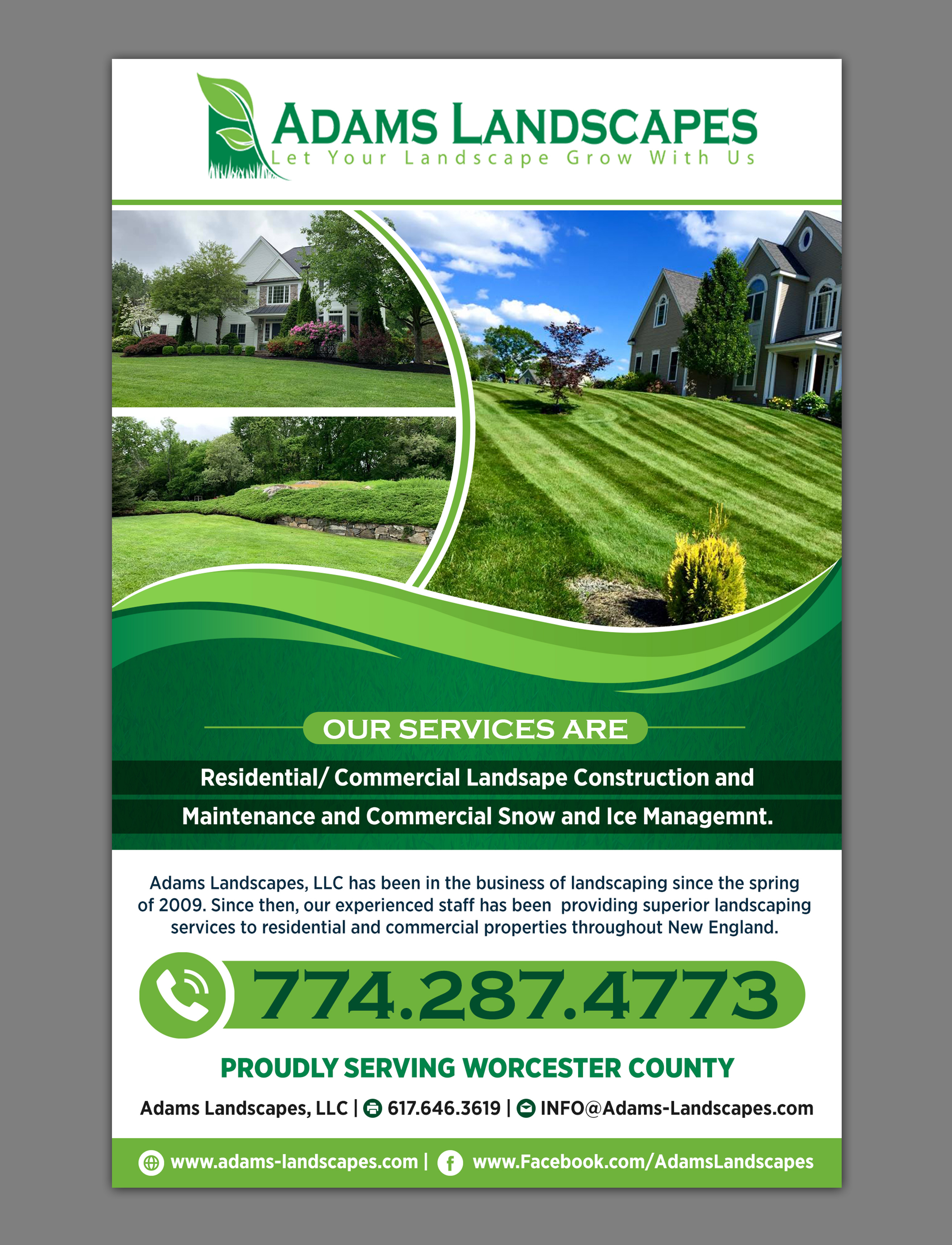 Flyer Design by SAI DESIGNS for Adams Landscapes, LLC | Design #29055447