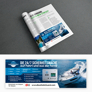 Werbeanzeige für den BoatSafeGuard in der Trans Ocean Fachzeitschrift | Diseño Publicitario por debdesign