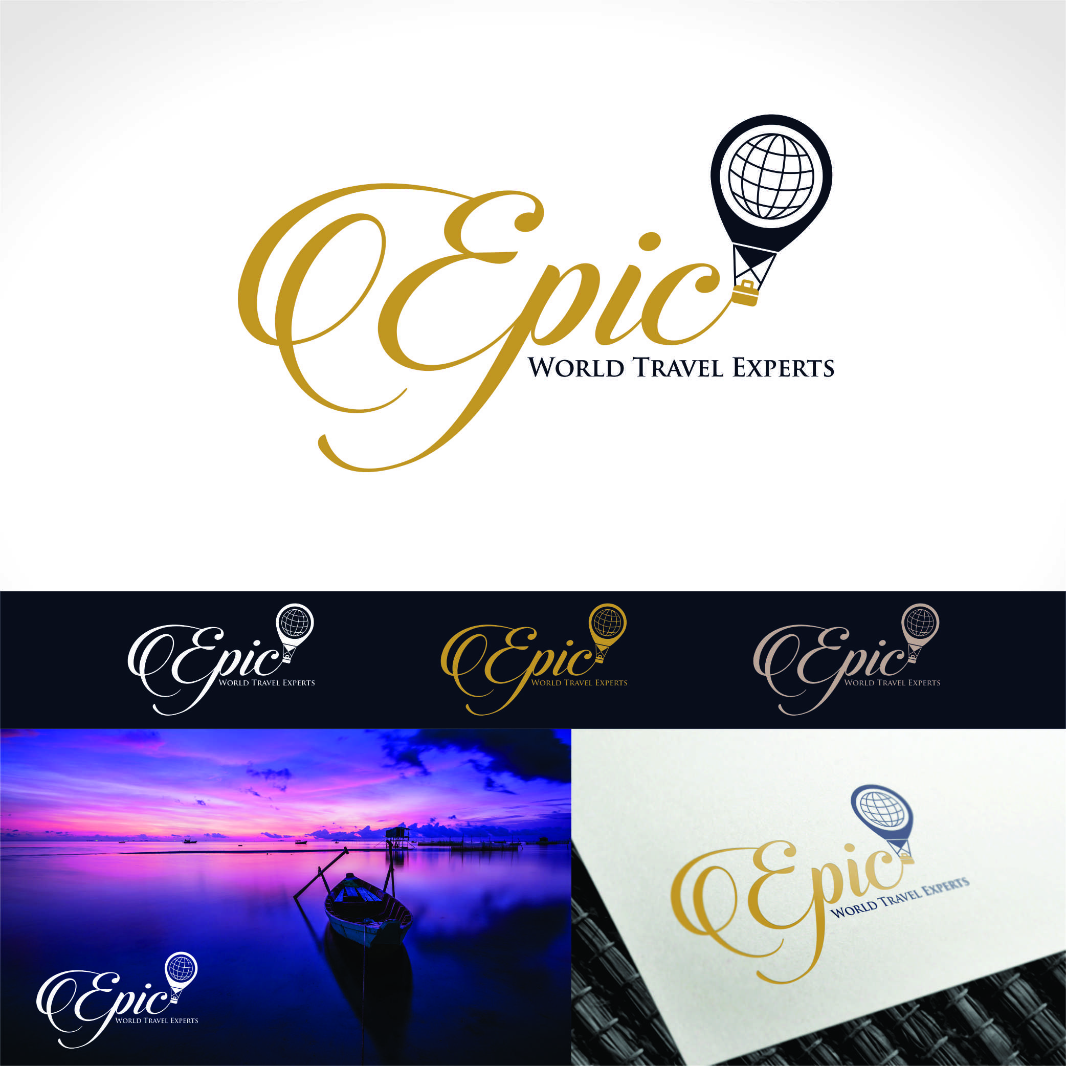 Logo Design by Nicolene Barnard for Epic World Travel Experts | Design #29066434