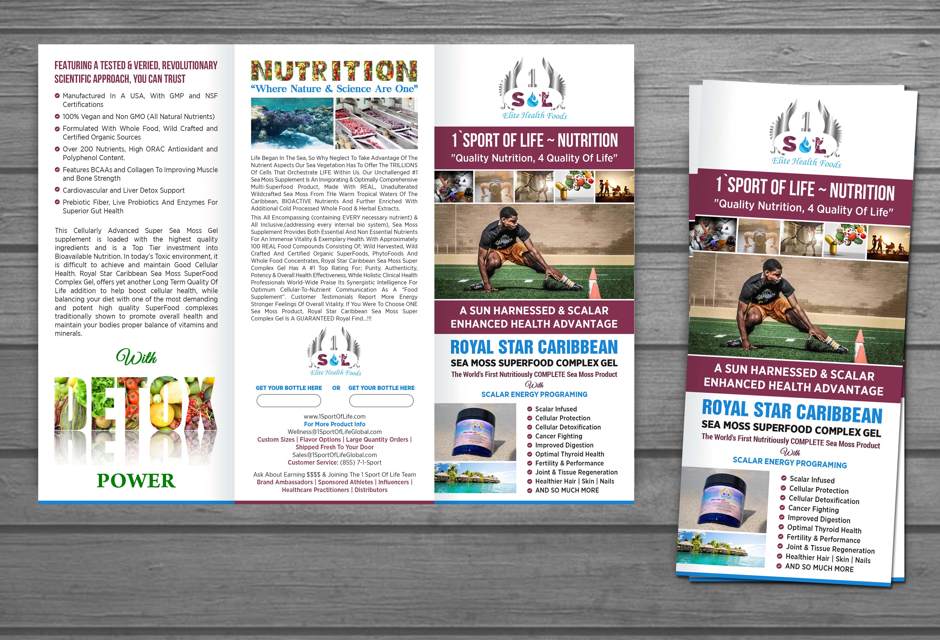 Broschüren-Design von GraphicsGuru für 1 Sport Of Life Global Inc | Design #29072651