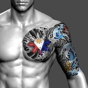 Left chest and shoulder with half sleeve tattoo | Tattoo Design by Jezzus