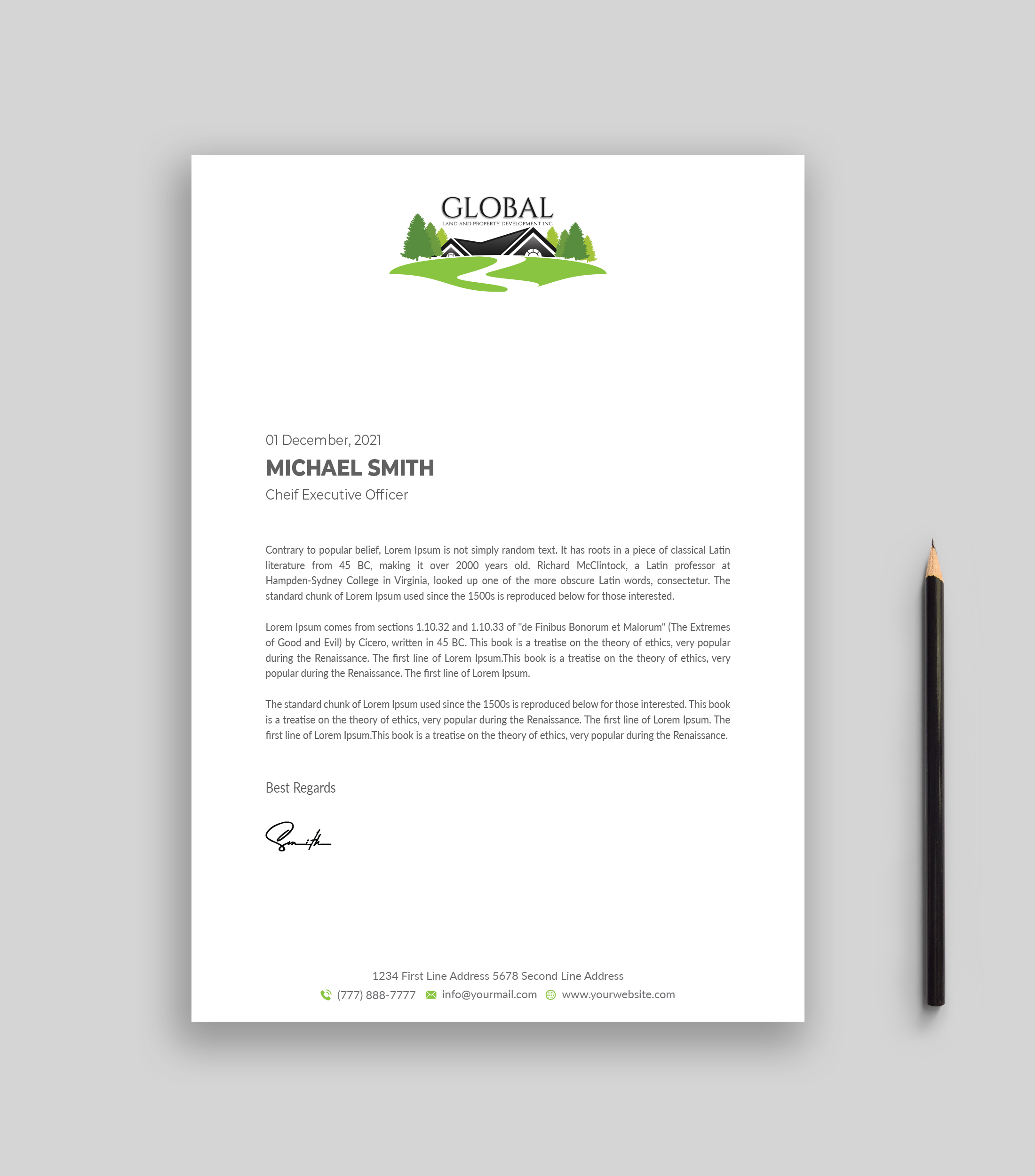Letterhead Design by Musa. A for this project | Design #29090466