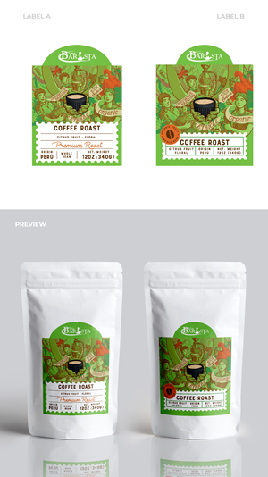 Innovative coffee bean bag design for roasters | Verpackungs-Design von sandravelasco