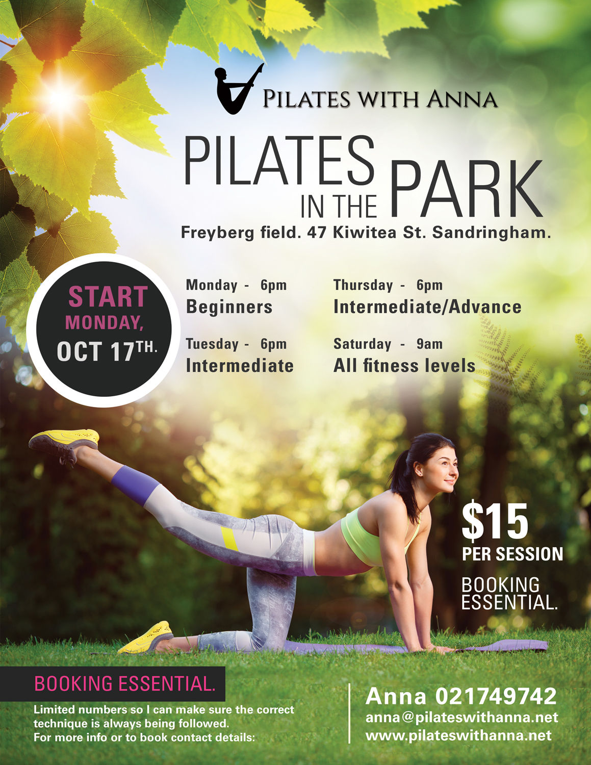 Flyer Design by uk for Pilates with Anna | Design #29082122