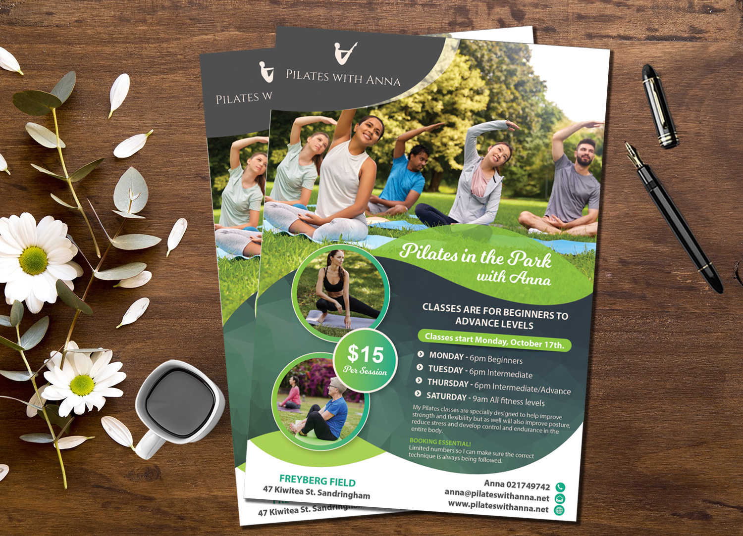Flyer Design by alex989 for Pilates with Anna | Design #29081645