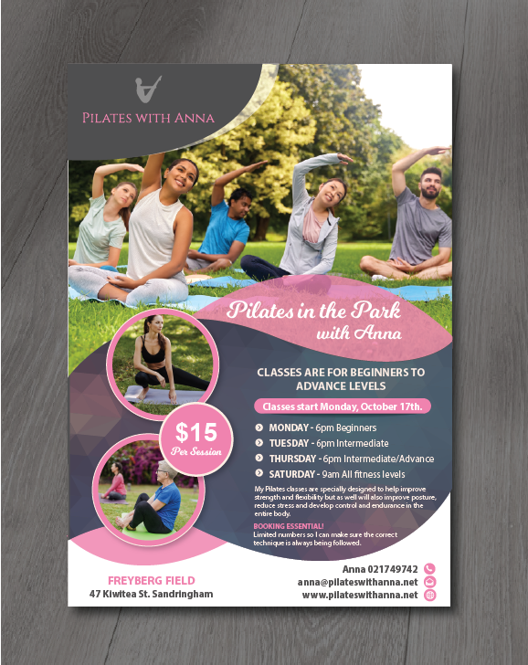 Flyer Design by alex989 for Pilates with Anna | Design #29081654