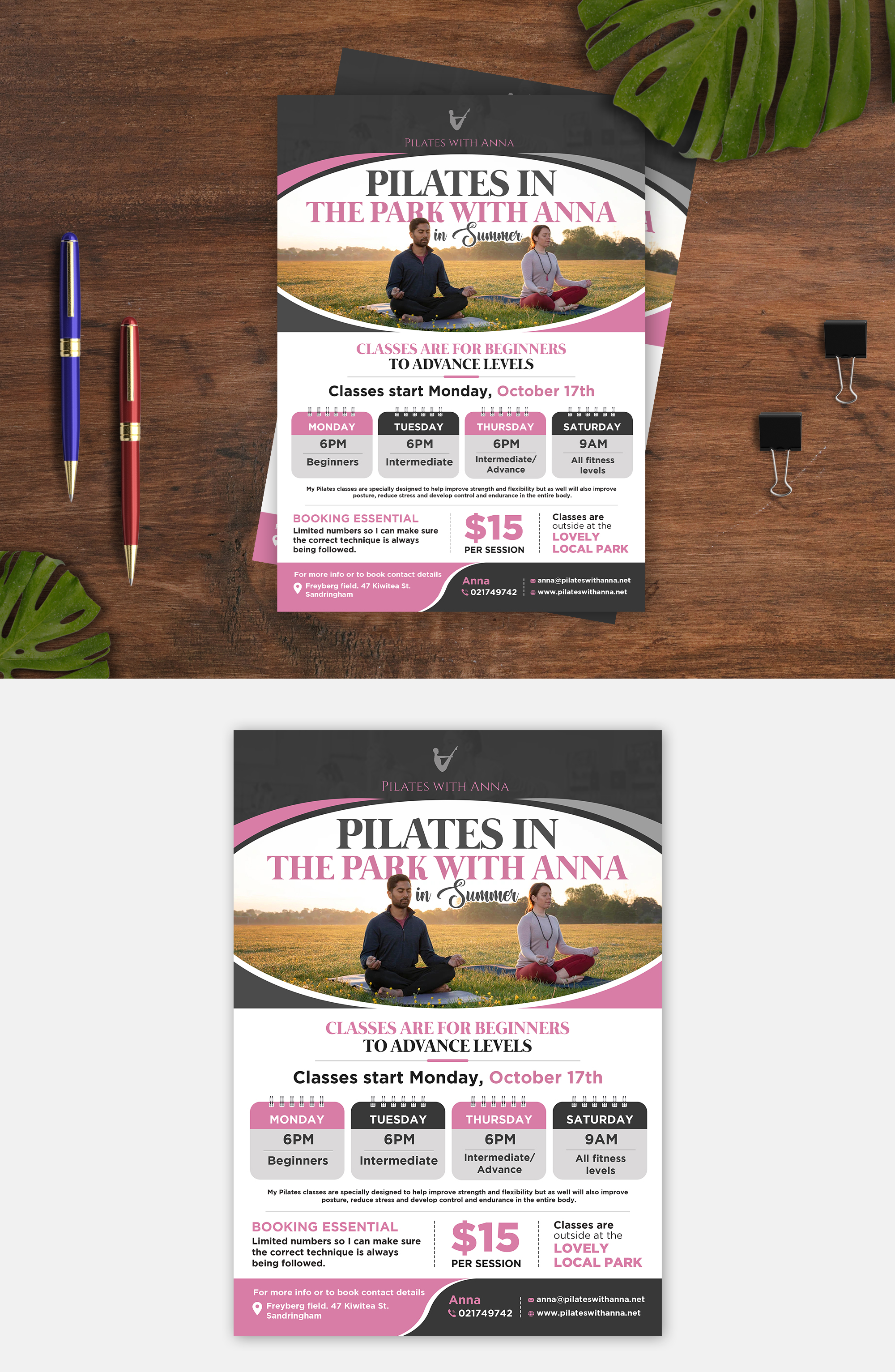 Flyer Design by debdesign for Pilates with Anna | Design #29080466