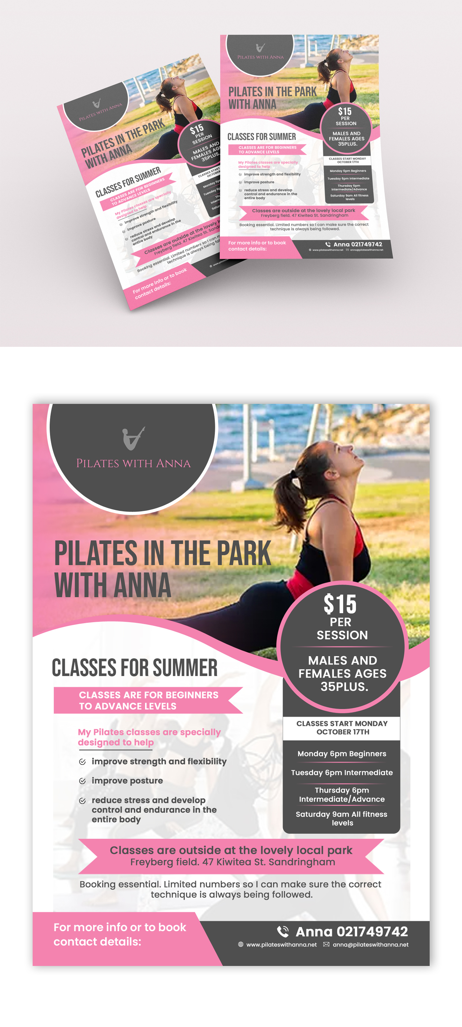 Flyer Design by debdesign for Pilates with Anna | Design #29080937