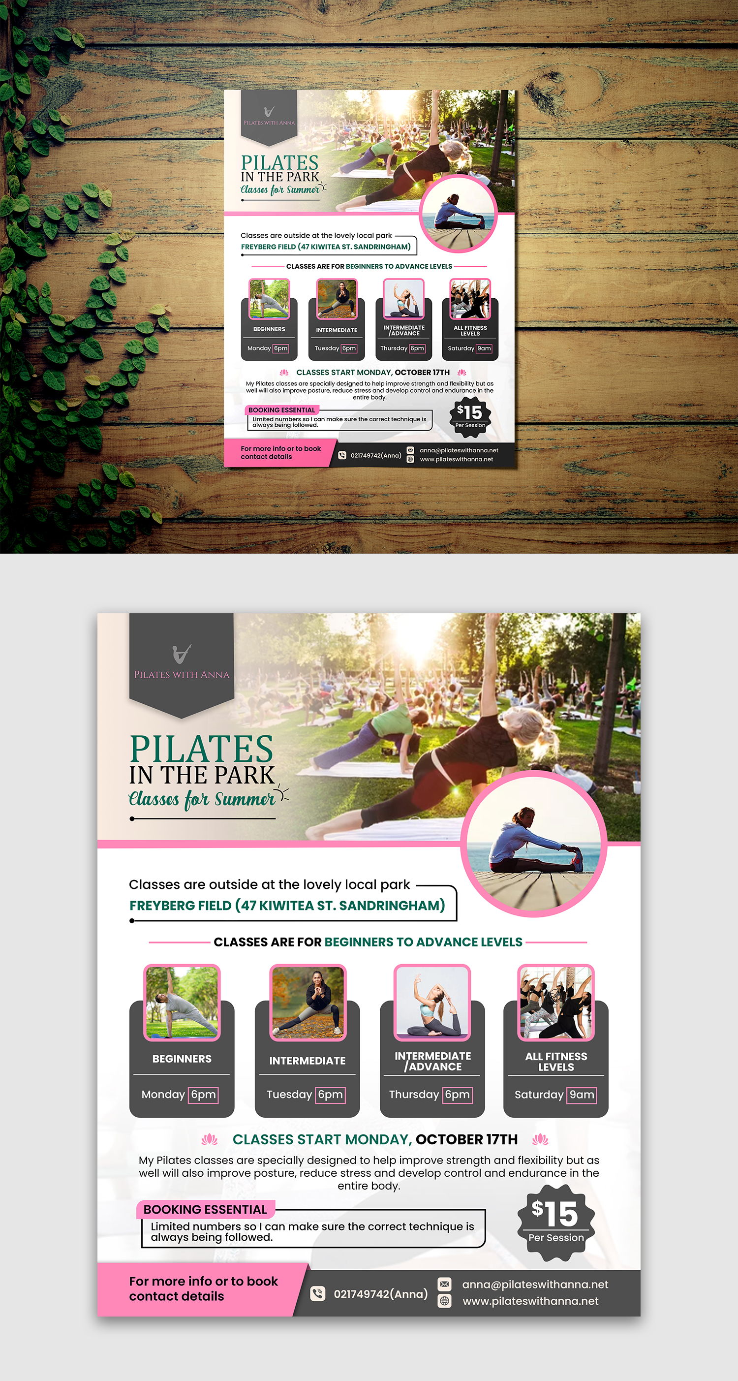 Flyer Design by debdesign for Pilates with Anna | Design #29080951