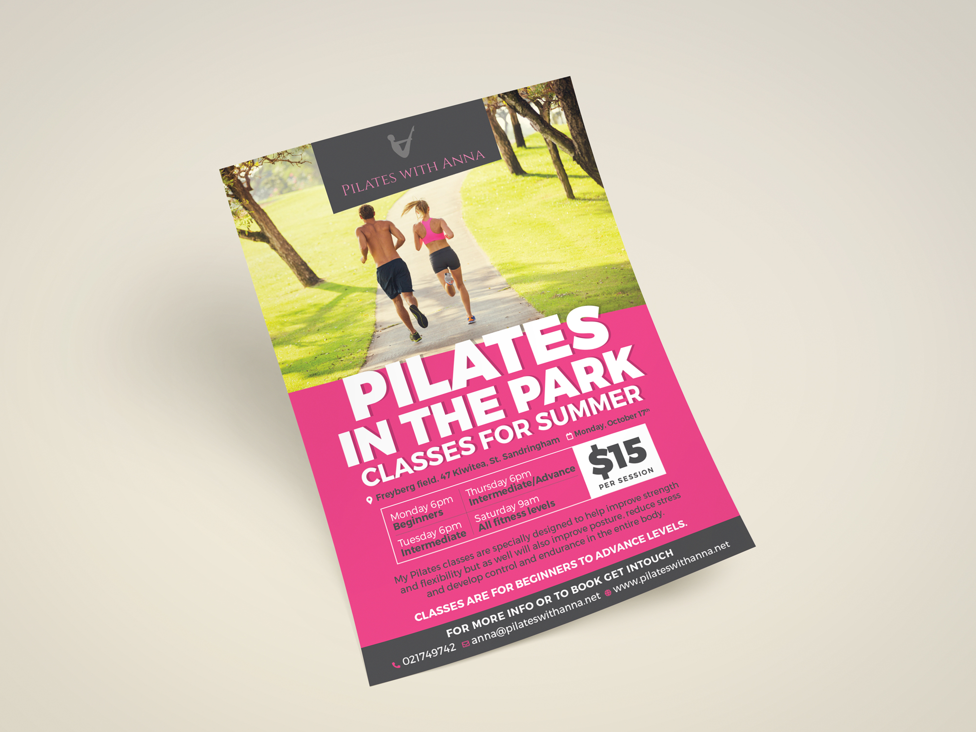 Design de Flyer par Benson M. pour Pilates with Anna | Design #29081635