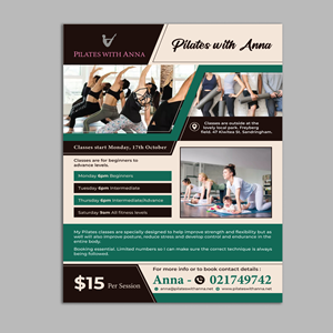 Design de Flyer par ecorokerz pour Pilates with Anna | Design : #29081831