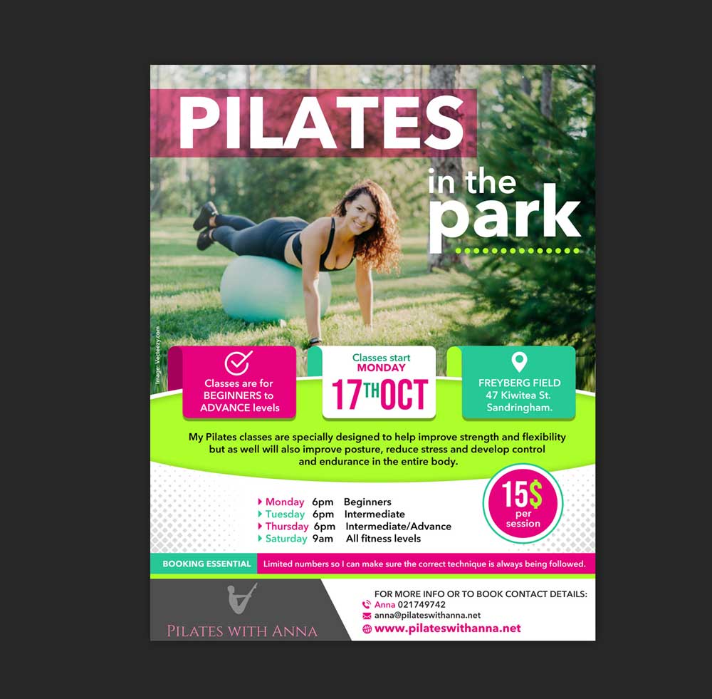 Flyer Design by DA. for Pilates with Anna | Design #29079473