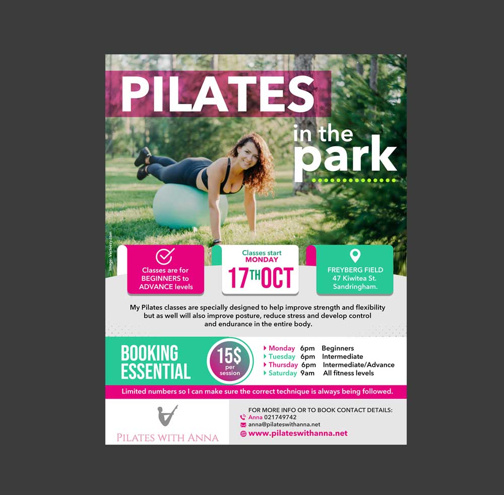 Flyer Design by DA. for Pilates with Anna | Design #29081138