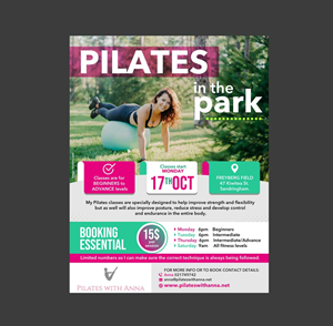 Pilates in the Park with Anna | Diseño de Flyer por DA.